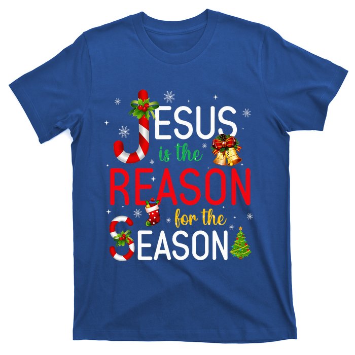 Jesus Is The Reason For The Season Xmas Christmas Candy Cane  T-Shirt