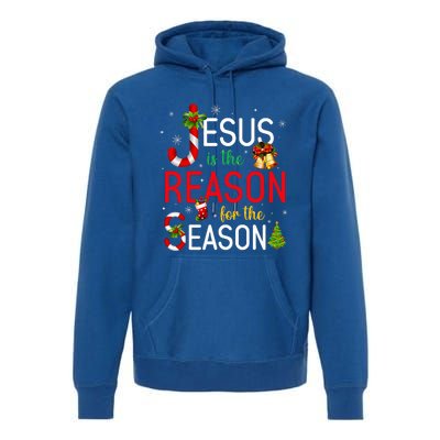 Jesus Is The Reason For The Season Xmas Christmas Candy Cane  Premium Hoodie