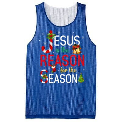 Jesus Is The Reason For The Season Xmas Christmas Candy Cane  Mesh Reversible Basketball Jersey Tank