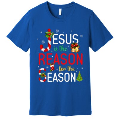 Jesus Is The Reason For The Season Xmas Christmas Candy Cane  Premium T-Shirt