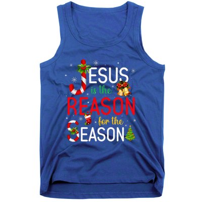 Jesus Is The Reason For The Season Xmas Christmas Candy Cane  Tank Top