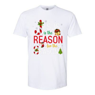 Jesus Is The Reason For The Season Xmas Christmas Candy Cane  Softstyle CVC T-Shirt