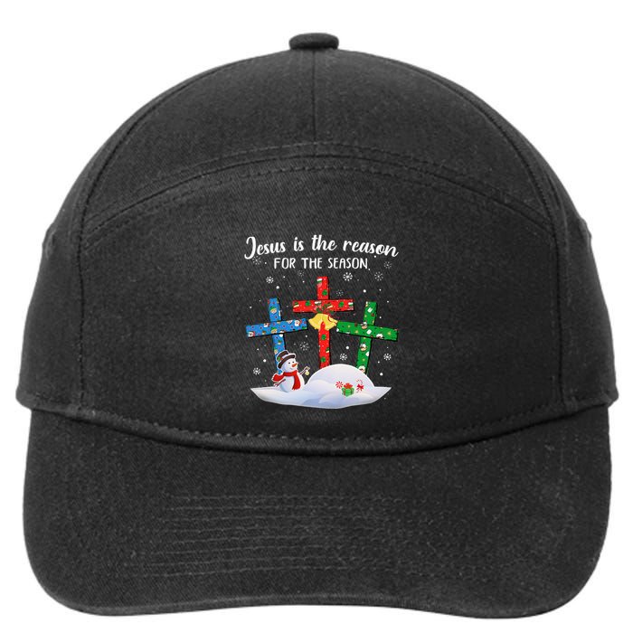 Jesus Is The Reason For The Season Christian Christmas Xmas 7-Panel Snapback Hat