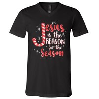 Jesus Is The Reason For Season Family Christmas Christian V-Neck T-Shirt