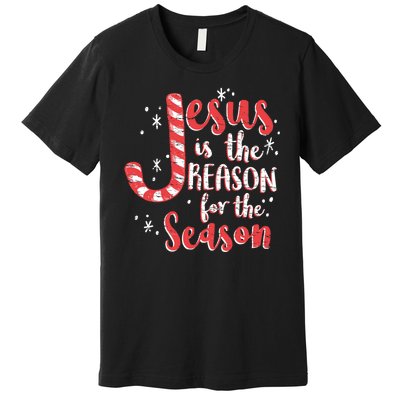 Jesus Is The Reason For Season Family Christmas Christian Premium T-Shirt