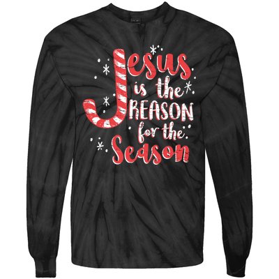 Jesus Is The Reason For Season Family Christmas Christian Tie-Dye Long Sleeve Shirt