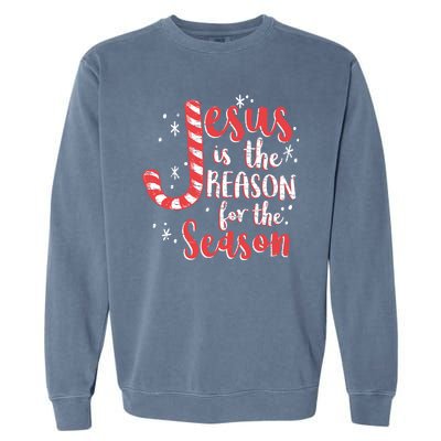 Jesus Is The Reason For Season Family Christmas Christian Garment-Dyed Sweatshirt