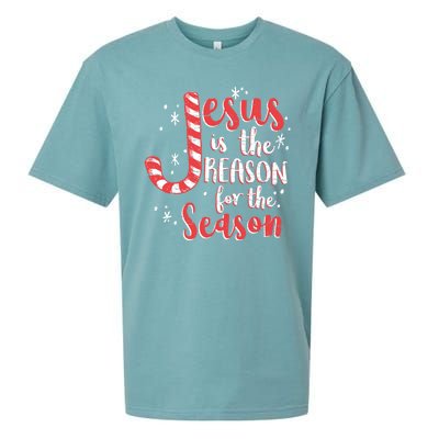 Jesus Is The Reason For Season Family Christmas Christian Sueded Cloud Jersey T-Shirt