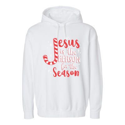 Jesus Is The Reason For Season Family Christmas Christian Garment-Dyed Fleece Hoodie