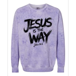 Jesus Is The Way John 146 Urban Style Colorblast Crewneck Sweatshirt