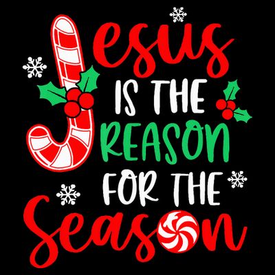 Jesus Is The Reason For The Season Christmas Xmas Candy Cane T-Shirt