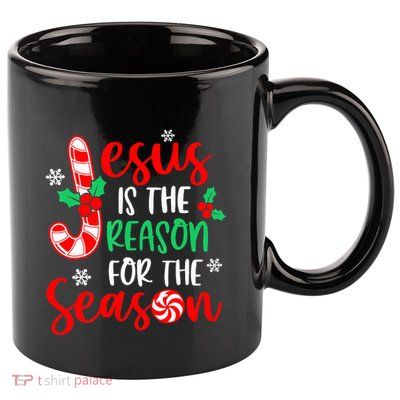 Jesus Is The Reason For The Season Christmas Xmas Candy Cane 11oz C Handle Ceramic Mug