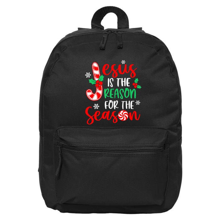 Jesus Is The Reason For The Season Christmas Xmas Candy Cane 16 in Basic Backpack