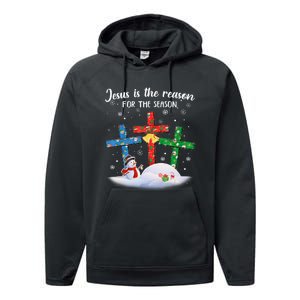 Jesus Is The Reason For The Season Funny Christmas PJs Gifts Performance Fleece Hoodie