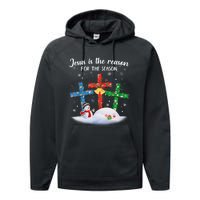 Jesus Is The Reason For The Season Funny Christmas PJs Gifts Performance Fleece Hoodie