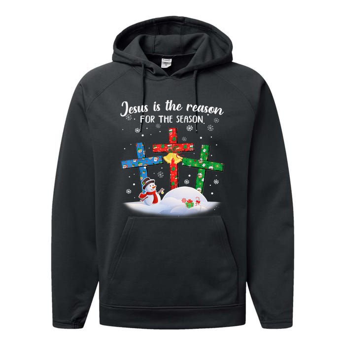 Jesus Is The Reason For The Season Funny Christmas PJs Gifts Performance Fleece Hoodie