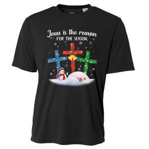 Jesus Is The Reason For The Season Funny Christmas PJs Gifts Cooling Performance Crew T-Shirt