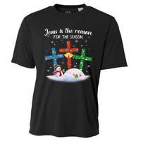 Jesus Is The Reason For The Season Funny Christmas PJs Gifts Cooling Performance Crew T-Shirt