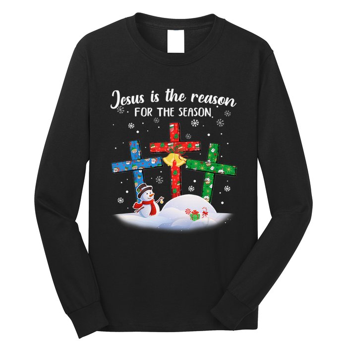 Jesus Is The Reason For The Season Funny Christmas PJs Gifts Long Sleeve Shirt