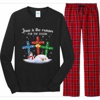 Jesus Is The Reason For The Season Funny Christmas PJs Gifts Long Sleeve Pajama Set