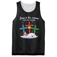 Jesus Is The Reason For The Season Funny Christmas PJs Gifts Mesh Reversible Basketball Jersey Tank