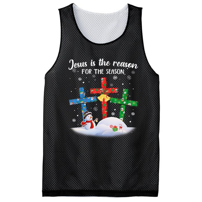 Jesus Is The Reason For The Season Funny Christmas PJs Gifts Mesh Reversible Basketball Jersey Tank