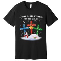 Jesus Is The Reason For The Season Funny Christmas PJs Gifts Premium T-Shirt