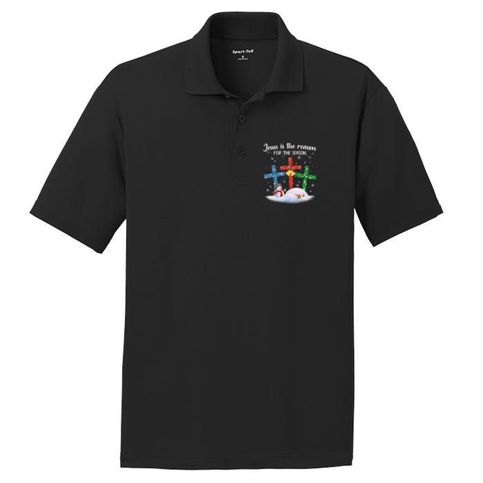 Jesus Is The Reason For The Season Funny Christmas PJs Gifts PosiCharge RacerMesh Polo