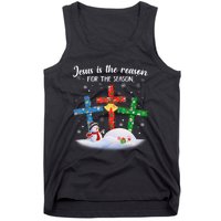 Jesus Is The Reason For The Season Funny Christmas PJs Gifts Tank Top