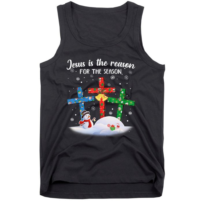 Jesus Is The Reason For The Season Funny Christmas PJs Gifts Tank Top