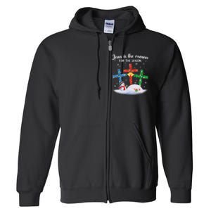 Jesus Is The Reason For The Season Funny Christmas PJs Gifts Full Zip Hoodie