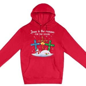 Jesus Is The Reason For The Season Funny Christmas PJs Gifts Premium Pullover Hoodie