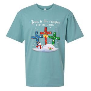 Jesus Is The Reason For The Season Funny Christmas PJs Gifts Sueded Cloud Jersey T-Shirt