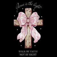 Jesus Is The Light Walk By Faith Not By Sight Coquette Stripe Pom Pom Beanie