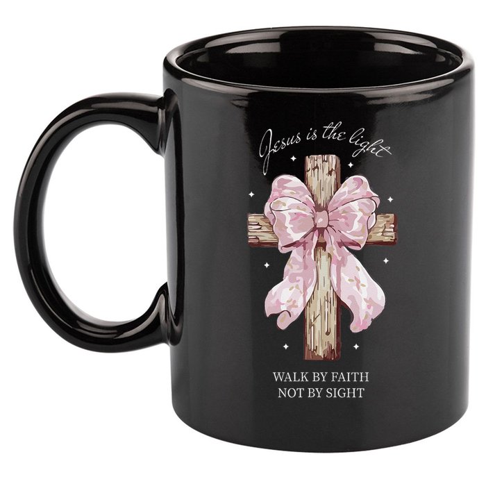 Jesus Is The Light Walk By Faith Not By Sight Coquette 11oz C Handle Ceramic Mug