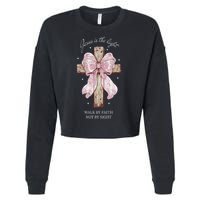 Jesus Is The Light Walk By Faith Not By Sight Coquette Cropped Pullover Crew
