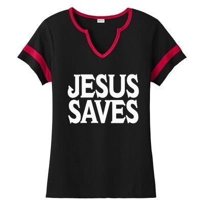 Jesus Is the Only Way Jesus Saves Mall Jesus Ladies Halftime Notch Neck Tee