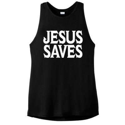 Jesus Is the Only Way Jesus Saves Mall Jesus Ladies PosiCharge Tri-Blend Wicking Tank