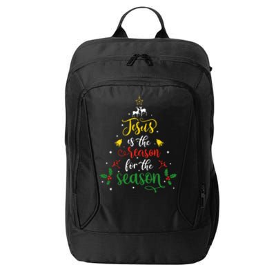 Jesus Is The Reason For Christmas Season Xmas Tree Christian Gift City Backpack