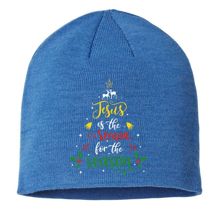 Jesus Is The Reason For Christmas Season Xmas Tree Christian Gift Sustainable Beanie