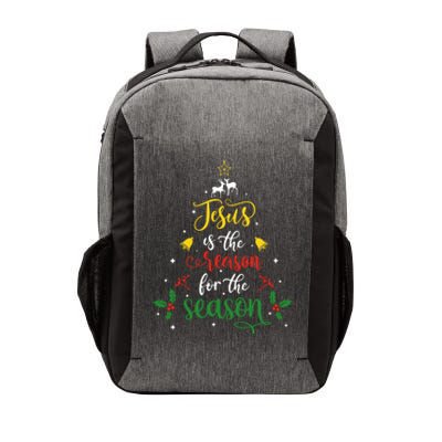 Jesus Is The Reason For Christmas Season Xmas Tree Christian Gift Vector Backpack