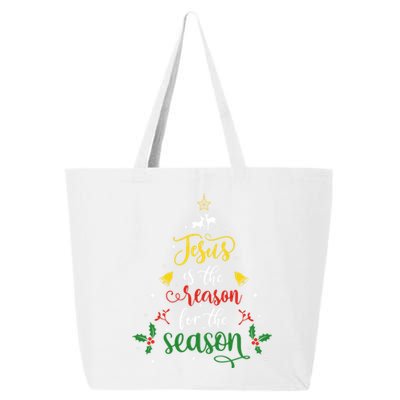 Jesus Is The Reason For Christmas Season Xmas Tree Christian Gift 25L Jumbo Tote