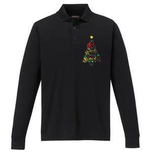 Jesus Is The Reason For The Season Christian Christmas Tree Performance Long Sleeve Polo