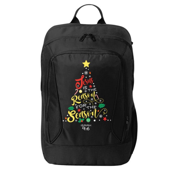 Jesus Is The Reason For The Season Christian Christmas Tree City Backpack