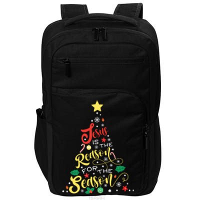 Jesus Is The Reason For The Season Christian Christmas Tree Impact Tech Backpack