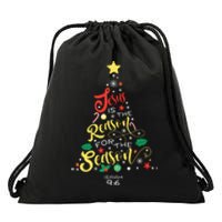 Jesus Is The Reason For The Season Christian Christmas Tree Drawstring Bag