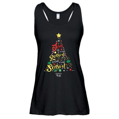 Jesus Is The Reason For The Season Christian Christmas Tree Ladies Essential Flowy Tank