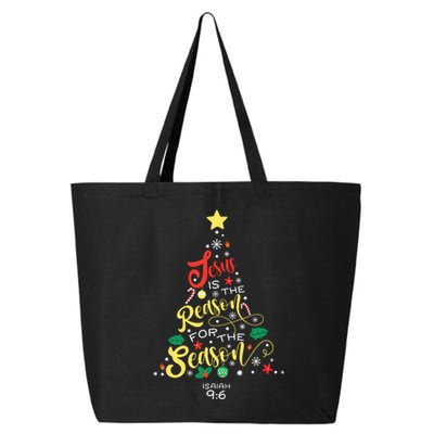 Jesus Is The Reason For The Season Christian Christmas Tree 25L Jumbo Tote