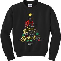 Jesus Is The Reason For The Season Christian Christmas Tree Kids Sweatshirt