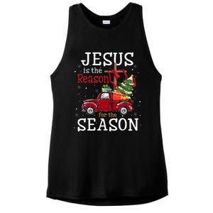 Jesus Is The Reason For The Season Christian Faith Christmas Ladies PosiCharge Tri-Blend Wicking Tank